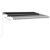 vidaXL Manual Retractable Awning with LED 400x350 cm Anthracite