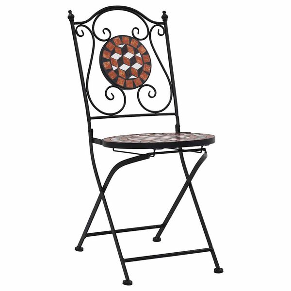 vidaXL Mosaic Bistro Chairs 2 pcs Brown Ceramic