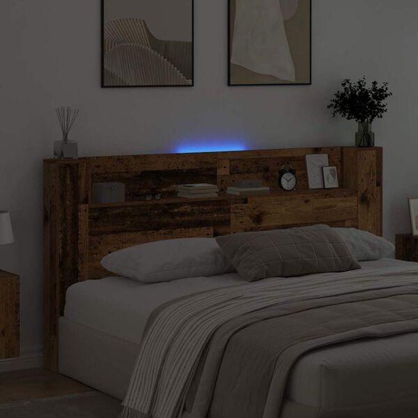 vidaXL Headboard Old Wood 200 x 15 x 103.5 cm Engineered Wood