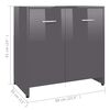 vidaXL Bathroom Cabinet High Gloss Grey 60x33x61 cm Engineered Wood