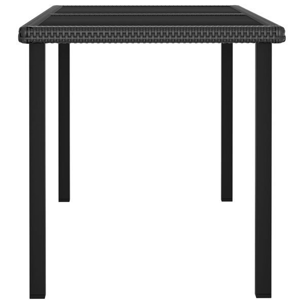 vidaXL Garden Dining Table Black 140x70x73 cm Poly Rattan