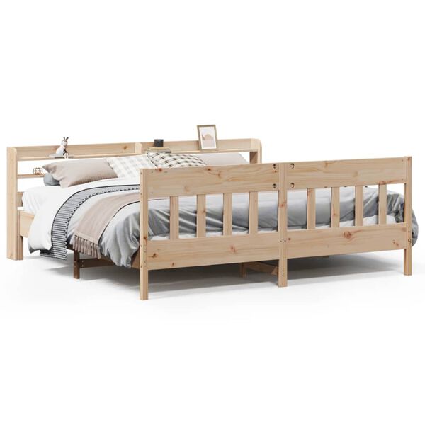 vidaXL Bed Frame without Mattress 180x200 cm Super King Solid Wood Pine