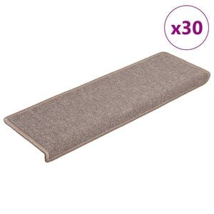 vidaXL Stair Mats 30 pcs 65x21x4 cm Light Brown Rectangular Edge