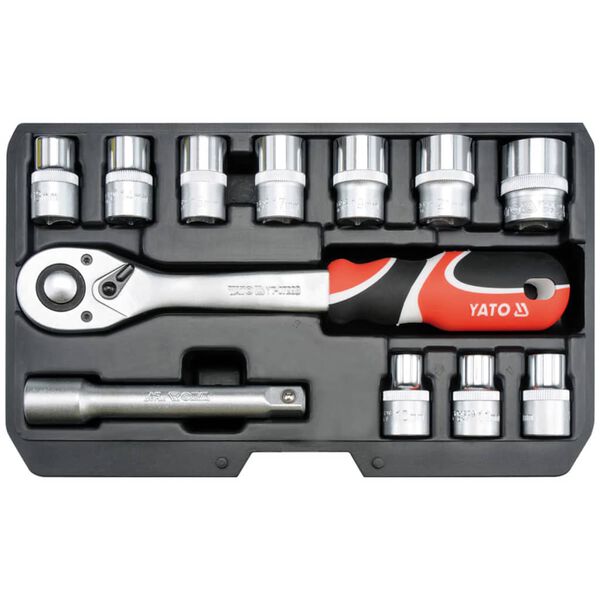 YATO 12 Piece Ratcheting Socket Spanner Set YT-38671