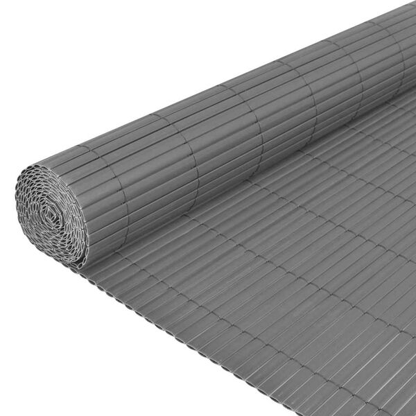 vidaXL Double-Sided Garden Fence PVC 90x500 cm Grey