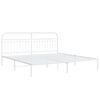 vidaXL Metal Bed Frame without Mattress with Headboard White 193x203cm