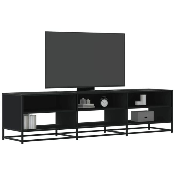 vidaXL TV Cabinet Black 180x40x46 cm Engineered Wood