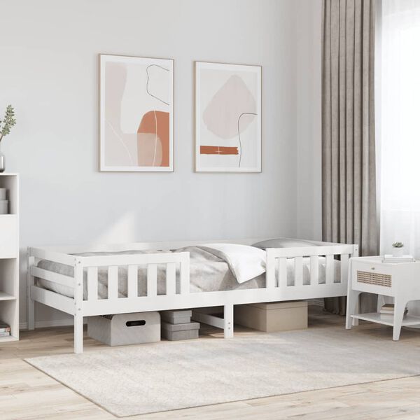vidaXL Bed Frame White 90x200 cm Solid Wood Pine