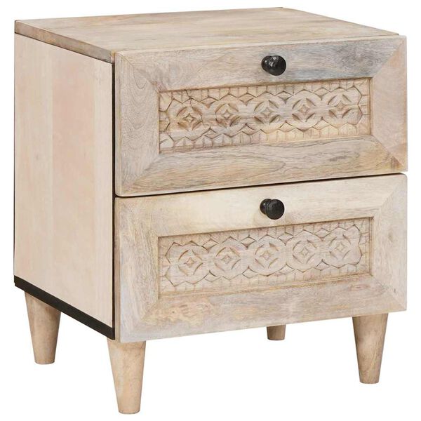 vidaXL Bedside Cabinet Beige 40 x 33 x 46 cm Solid Acacia wood