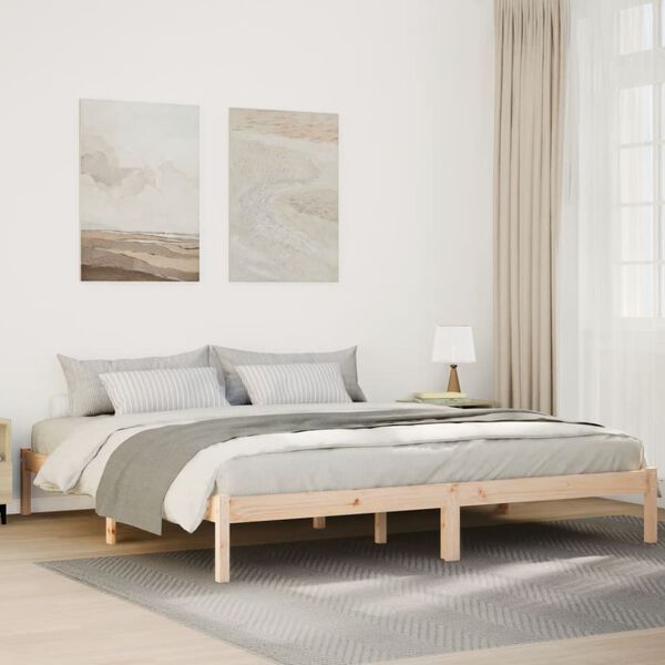 vidaXL Extra Long Bed Frame without Mattress 180x210 cm Solid Wood Pine