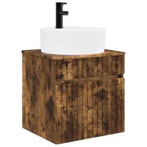 vidaXL Wall-mounted Sink Vanity Smoked Oak 49 x 44.5 x 65 cm