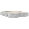 vidaXL Bed Frame with Drawer Concrete Grey 180 x 200 cm Engineer Wood