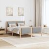 vidaXL Bed Frame with Headboard Light Grey 135 x 190 cm Fabric