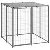 vidaXL Dog Kennel | Silver and silver grey | Steel, Polyethylene (PE) | 110 cm