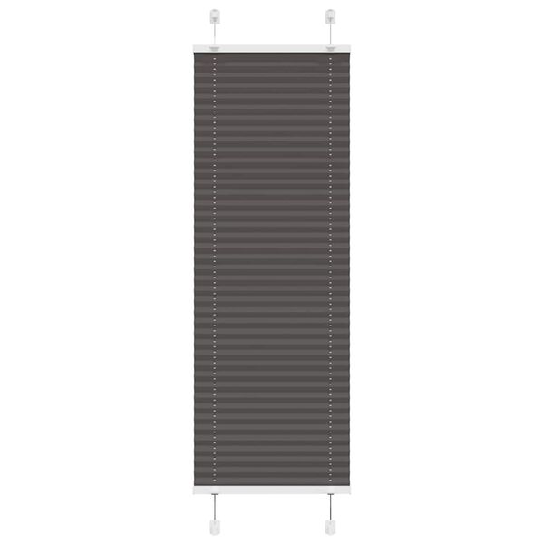 vidaXL Pleated Blind Black 45x150 cm Fabric Width 44.4 cm Polyester