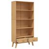 vidaXL Bookcase 4-Tier OLDEN Brown Solid Wood Pine