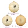 vidaXL Christmas Bauble Set XXL 4 pcs Gold Plastic