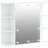 vidaXL Mirror Cabinet with LED High Gloss White 70x16,5x60 cm
