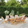 vidaXL Folding Garden Chairs 8 pcs Taupe Fabric and Solid Wood