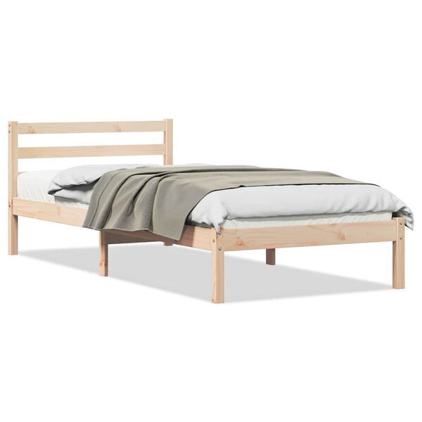 vidaXL Bed Frame Brown 215.5 x 105.5 x 69.5 cm Solid Pine Wood