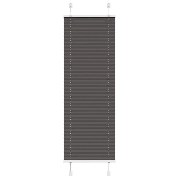 vidaXL Pleated Blind Black 45x100 cm Fabric Width 44.4 cm Polyester