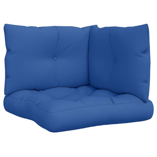 vidaXL Pallet Cushions 3 pcs Royal Blue Fabric
