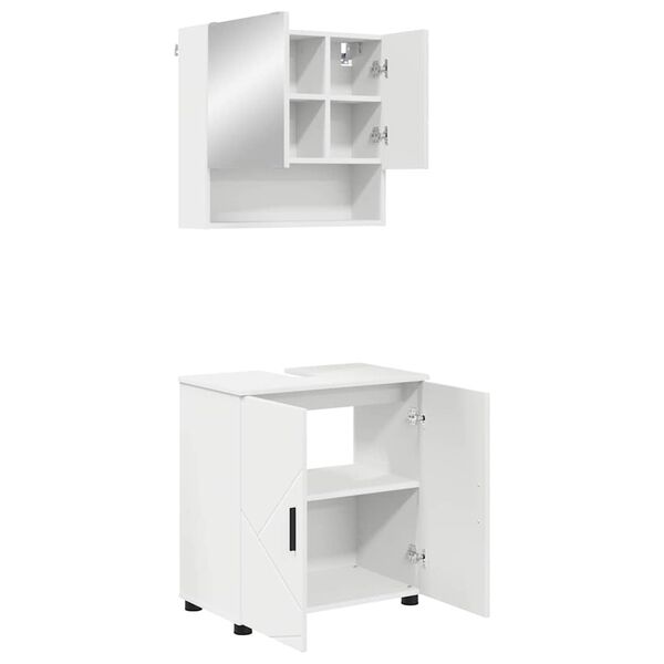 vidaXL Bathroom Furniture Set Wall-mounted 2 pcs White Engineered wood