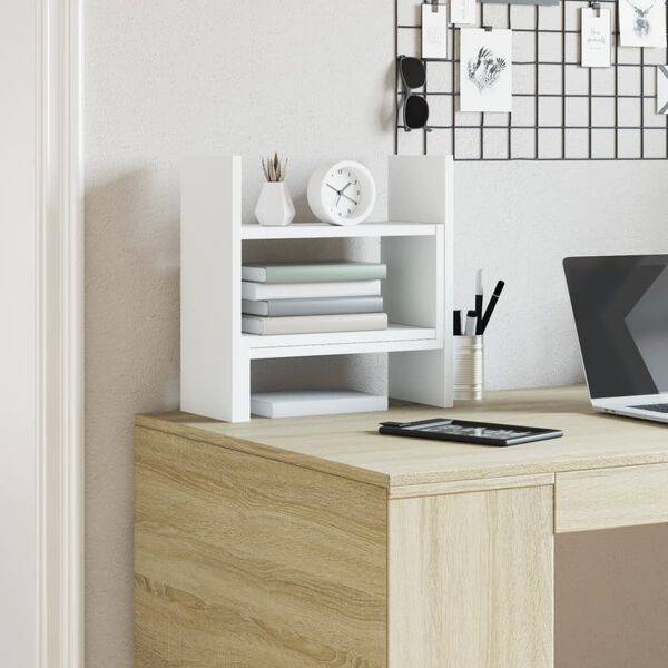 vidaXL Desk Organiser White 38.5x17x39 cm Engineered wood