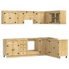 vidaXL Cabinet with Drawer SKI 10 pcs Honey Brown Solid Pine Wood