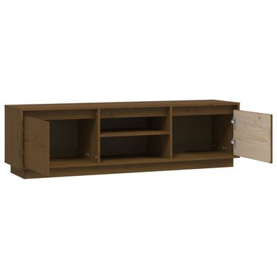 vidaXL TV Cabinet Honey Brown 140x35x40 cm Solid Wood Pine