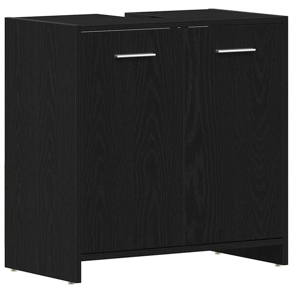 vidaXL Bathroom Sink Cabinet Black Oak 60x33x60 cm Engineered Wood