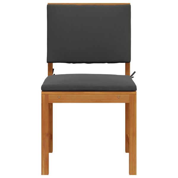 vidaXL Garden Chair with Cushion 2 pcs Brown Solid Acacia wood