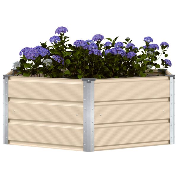vidaXL Planter Ivory 129 x 129 x 45 cm Steel
