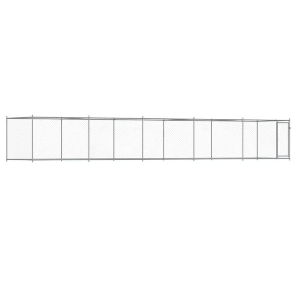 vidaXL Dog Cage with Door Grey 10x2x1.5 m Galvanised Steel