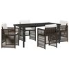 vidaXL Garden Dining Set 5 pcs Brown Powder-Coated Steel
