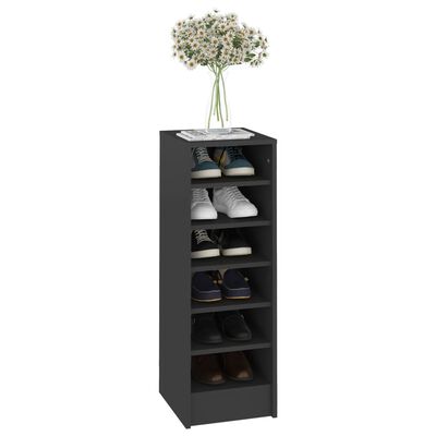 vidaXL Shoe Cabinet High Gloss Grey 31.5x35x92 cm Engineered Wood
