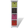 vidaXL Storage Rack with Multi-colour Baskets Paulownia Wood