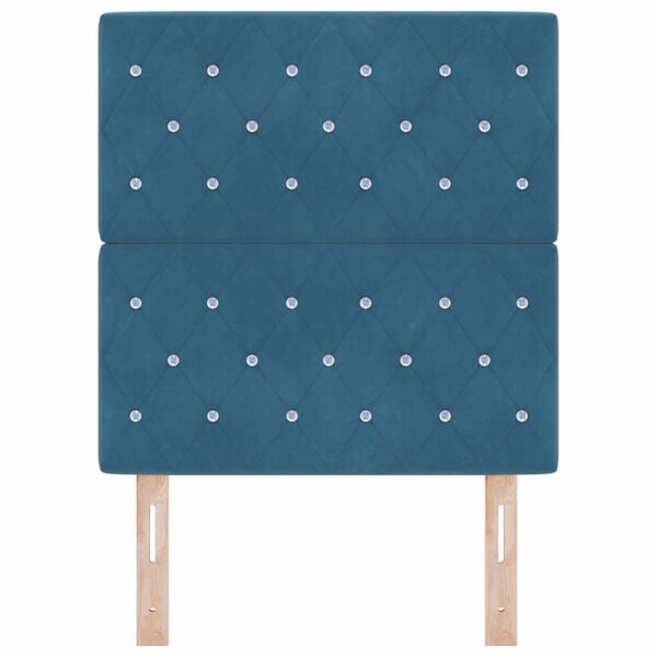 vidaXL Headboard with Headboard Dark Blue 80 cm Faux Leather