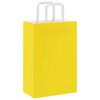 vidaXL Paper Bags 250 pcs with Handles Yellow 21x11x31 cm