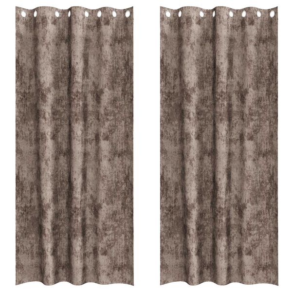 vidaXL Velvet Curtains 2 pcs Cappuccino 225 x 140 cm Velvet