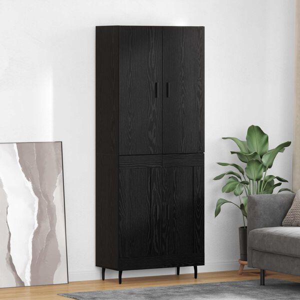 vidaXL Highboard Black oak 69.5 x 34 x 180 cm