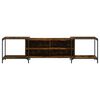 vidaXL TV Cabinet Smoked Oak 203x37x50 cm Engineered Wood
