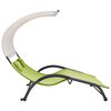 vidaXL Double Sun Lounger with Canopy Textilene Green
