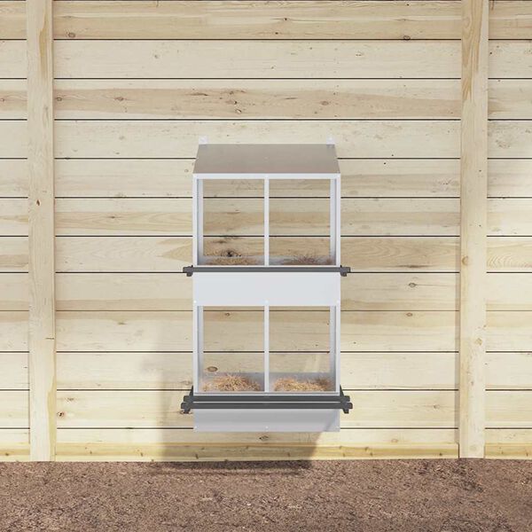 vidaXL Chicken Nesting Box with 4 Compartments Galvanized Silver Metal
