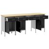 vidaXL Work Cabinet with Drawer with Lock 4 pcs Black 200 x 55 x 85 cm