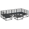 vidaXL Garden Sofa Set with Cushion 7 pcs Black Aluminium