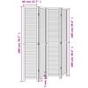 vidaXL Room Divider 4 Panels White Solid Wood Paulownia