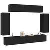 vidaXL 6 Piece TV Cabinet Set Black Engineered Wood