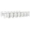 vidaXL Garden Dining Set with Cushions 15 pcs White PP