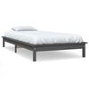 vidaXL Bed Frame without Mattress Grey 100x200 cm Solid Wood